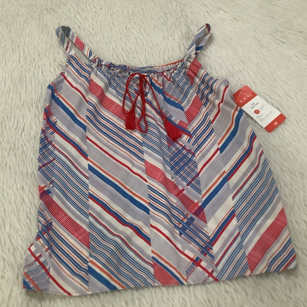 Cabi tassel striped summer tank top